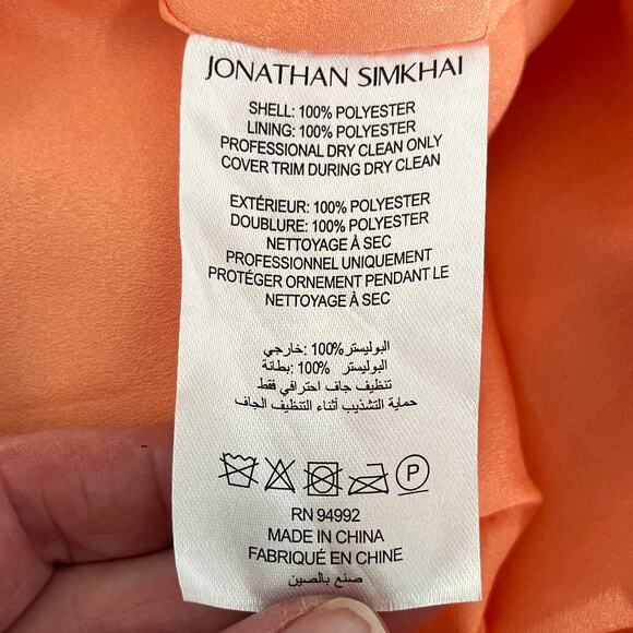 Jonathan Simkhai Peach Romy Cutout Bead Sleeveless Boat Neck Bubble Mini Dress 8 - Picture 16 of 16